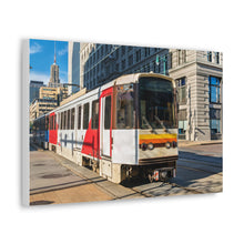 Cargar imagen en el visor de la galería, Arte de la pared de la lona del ferrocarril del metro de Buffalo