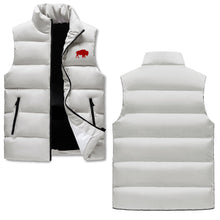 将图片加载到图库查看器,水牛城徽标男式领子拉链羽绒背心夹克