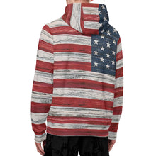将图片加载到图库查看器,USA Flag Streetwear Adult Full Zip Turtleneck Hoodie