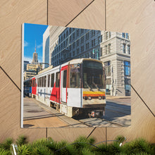 Cargar imagen en el visor de la galería, Arte de la pared de la lona del ferrocarril del metro de Buffalo