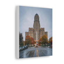 将图片加载到图库查看器,布法罗市政厅和街头帆布包裹墙艺术