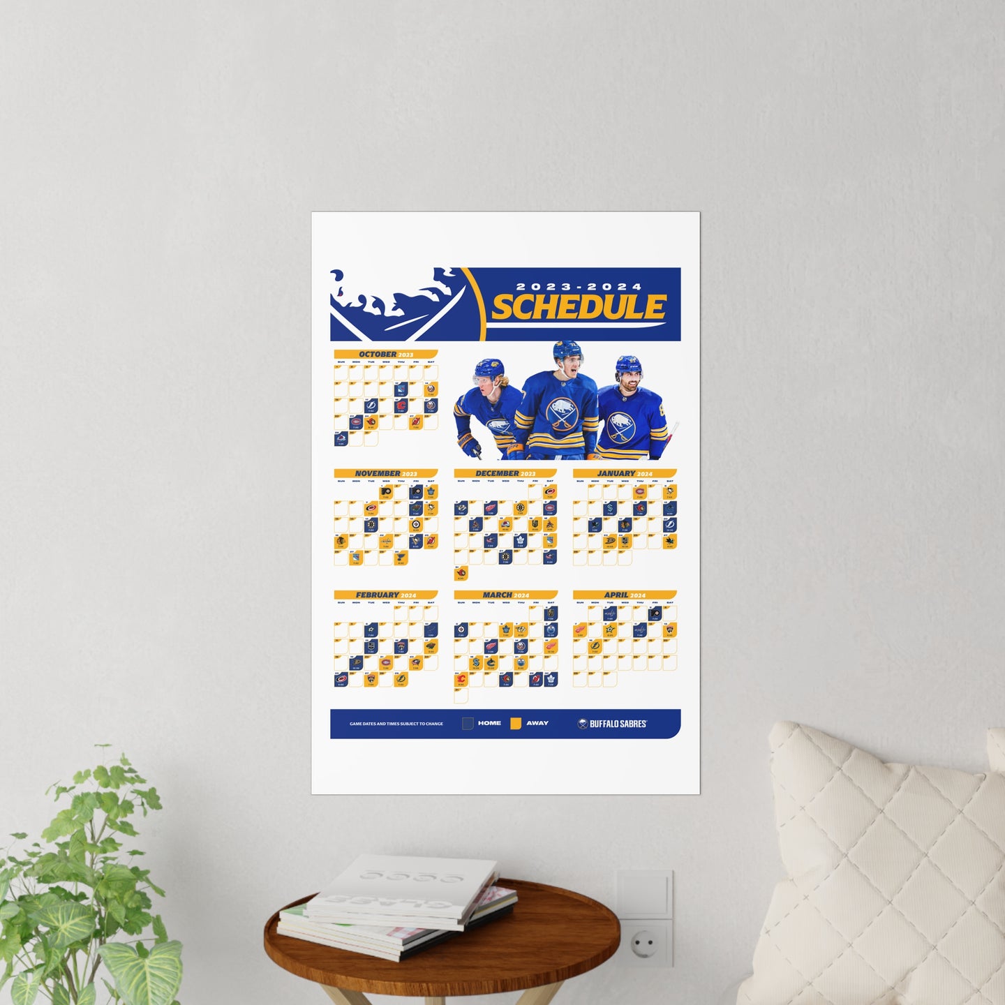 Buffalo Sabres Schedule Wall Decal