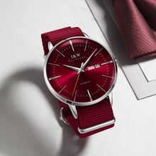 将图片加载到图库查看器,双日历蓝宝石红色机械男士手表