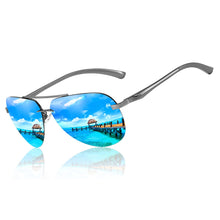 Load image into Gallery viewer, Blue Polarized Classic Driving  Metal Frame Sunglasses
