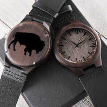 将图片加载到图库查看器,水牛檀香皮革表带手表