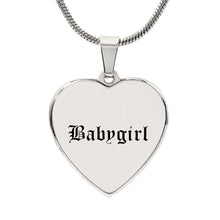 将图片加载到图库查看器,女婴雕刻心形项链