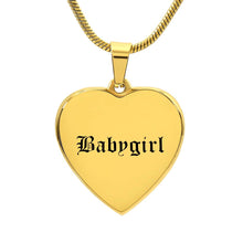 Load image into Gallery viewer, Baby Girl Engraved Heart Necklace

