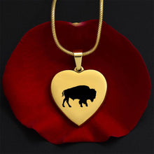 将图片加载到图库查看器,水牛雕刻心形项链