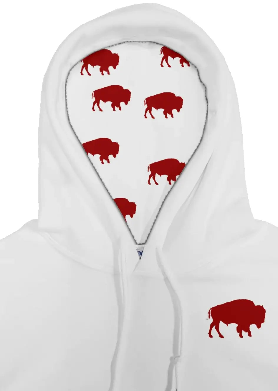 Red Buffalo Embroidered Pullover Lined Hoodie