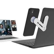 将图片加载到图库查看器,Laptop Side Mount Magnetic Mobile Holder Foldable Laptop Monitor Expansion Bracket_4
