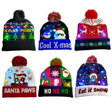 将图片加载到图库查看器,LED Christmas Theme Xmas Beanie Knitted Hat - Battery Operated_14