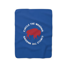 Load image into Gallery viewer, Buffalo Bills Circle The Wagons Sherpa Fleece Blanket
