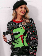 Load image into Gallery viewer, Dinosaur Christmas Sweater
