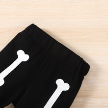 将图片加载到图库查看器,骷髅图案圆领卫衣+骨头图案长裤套装