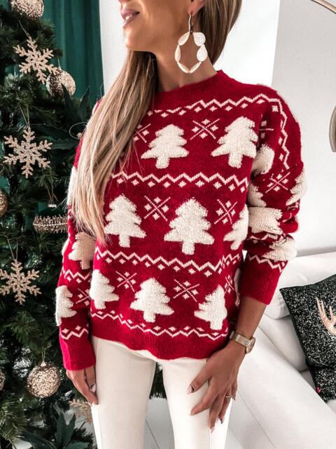 White Trees Christmas Sweater