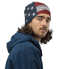 Load image into Gallery viewer, Rustic American Flag Beanie