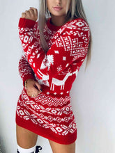 Load image into Gallery viewer, Mini Skirt Christmas Sweater Dress
