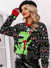Load image into Gallery viewer, Dinosaur Christmas Sweater