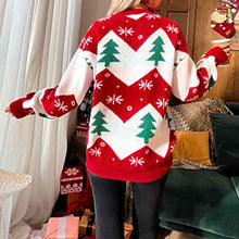 Load image into Gallery viewer, Red White and Green Trees Ugly Christmas Sweater
