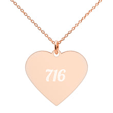Load image into Gallery viewer, 716 Engraved Silver Heart Necklace