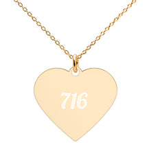 Load image into Gallery viewer, 716 Engraved Silver Heart Necklace