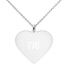 Load image into Gallery viewer, 716 Engraved Silver Heart Necklace