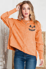 Load image into Gallery viewer, Round Neck Long Sleeve Jack-O'-Lantern Graphic Blouse