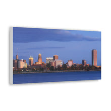 Cargar imagen en el visor de la galería, Lienzo decorativo para pared con horizonte nocturno de Buffalo NY
