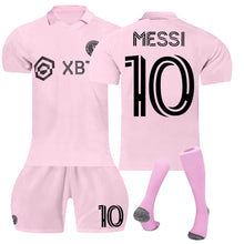 将图片加载到图库查看器，Inter Miami Messi No 10 Home &amp; Away Soccer Kit Kids Jersey
