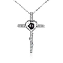 Load image into Gallery viewer, Buffalo Photo Projection Cross Pendant Necklace
