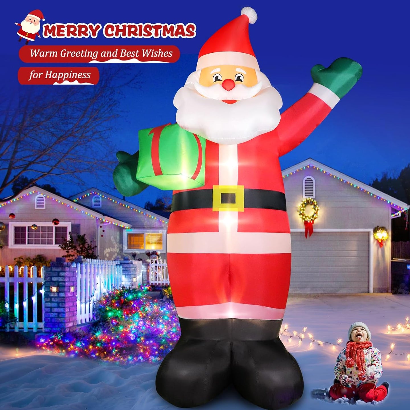 14 FT Giant Christmas Inflatable Santa Claus Outdoor Decoration