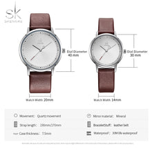 Load image into Gallery viewer, Shengke Couple Leather Band Watch

