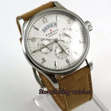 Load image into Gallery viewer, 42mm White Dial Power Reserve Sapphire Glass Automatic Mens Watch
