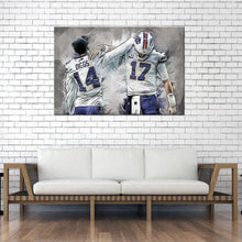 Cargar imagen en el visor de la galería, Josh Allen Stefon Diggs Lienzo Buffalo Bills Fútbol Arte de pared
