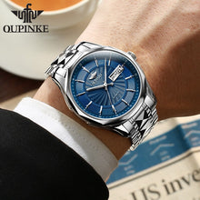 Load image into Gallery viewer, OUPINKE Automatic Mechanical Tungsten Steel Strap Mens Watch
