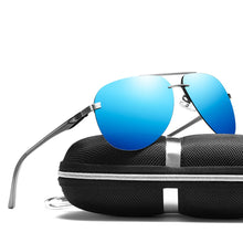 Load image into Gallery viewer, Blue Polarized Classic Driving  Metal Frame Sunglasses
