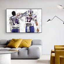 Cargar imagen en el visor de la galería, Josh Allen Stefon Diggs Lienzo Buffalo Bills Fútbol Arte de pared

