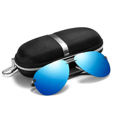Cargar imagen en el visor de la galería, Gafas de sol polarizadas azules con montura metálica clásica para conducir
