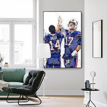 Cargar imagen en el visor de la galería, Josh Allen Stefon Diggs Lienzo Buffalo Bills Fútbol Arte de pared
