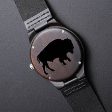 Cargar imagen en el visor de la galería, Reloj con correa de cuero y sándalo de búfalo
