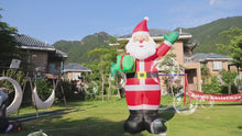 在图库查看器中加载和播放视频，14 英尺巨型圣诞充气圣诞老人户外装饰
