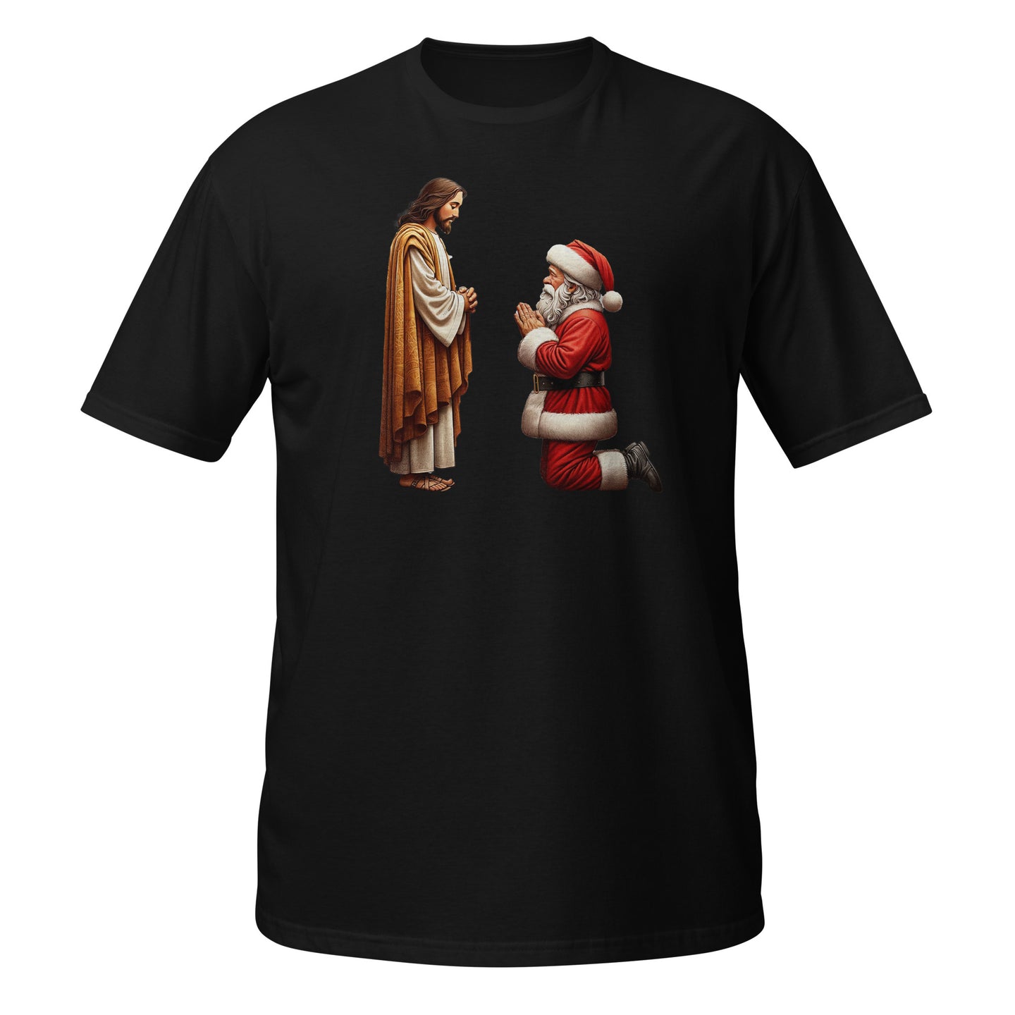 Santa Praying To Jesus Unisex T-Shirt