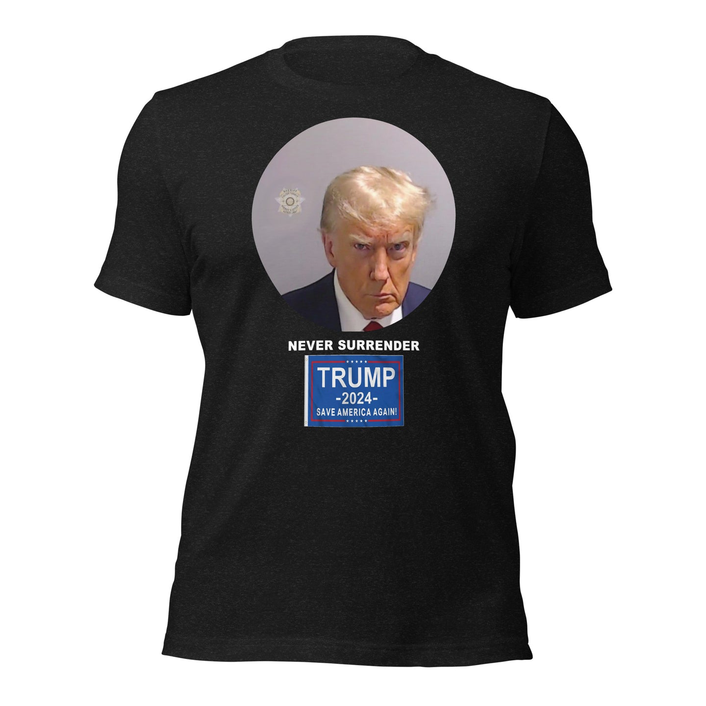 Trump nunca se rinde Mugshot camiseta