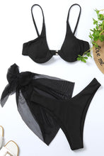 Load image into Gallery viewer, Ribbed High Cut Three-Piece Bathing Suit
