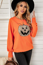Load image into Gallery viewer, Leopard Jack-O-Lantern Sweatshirt
