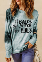 Load image into Gallery viewer, Round Neck Long Sleeve BAD WITCH VIBES Sweatshirt
