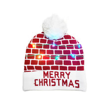 Cargar imagen en el visor de la galería, LED Christmas Theme Xmas Beanie Knitted Hat - Battery Operated_1
