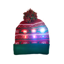 Cargar imagen en el visor de la galería, LED Christmas Theme Xmas Beanie Knitted Hat - Battery Operated_4
