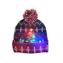 Cargar imagen en el visor de la galería, LED Christmas Theme Xmas Beanie Knitted Hat - Battery Operated_5
