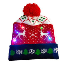Cargar imagen en el visor de la galería, LED Christmas Theme Xmas Beanie Knitted Hat - Battery Operated_8
